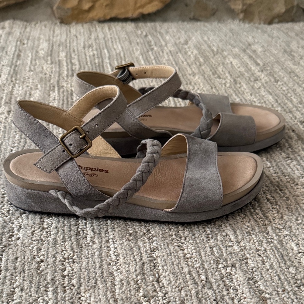 Hush Puppies Suede Sandals With Drm Cushion, 7